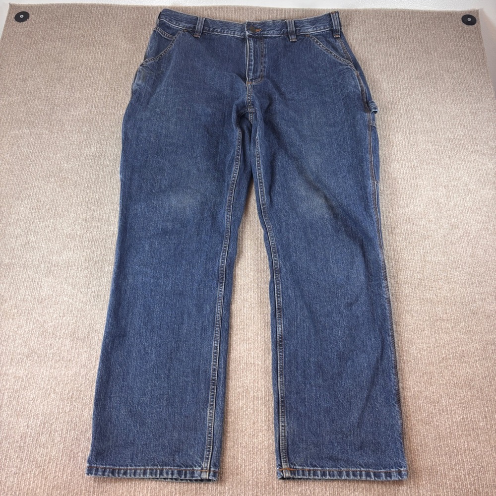 Carhartt Loose Fit Carpenter Jeans Blue Denim BD4941-M Mens 36x32 - Picture 2 of 10